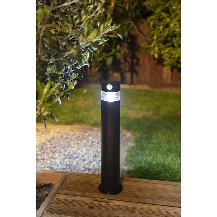 Solar bollard - GALIX - G4585C - High brightness - Stainless steel with detector - H50 cm - 150 Lumens