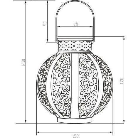 Vintage metal lantern Beige 10 Lumens H17cm - Galix