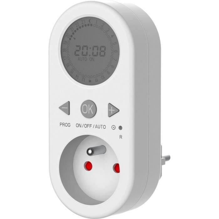 Digital programmer with clock - GAO - 1800 W - LCD screen - White