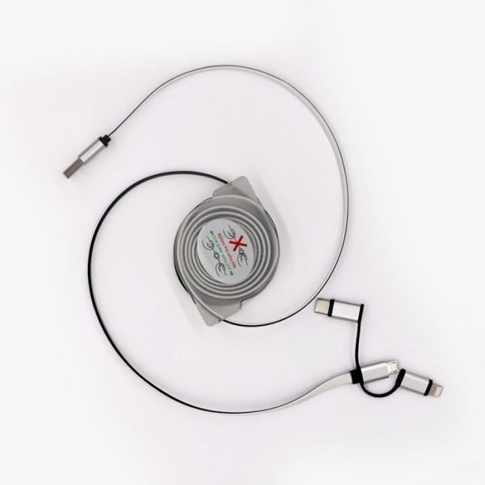 USB Cable Winder - GAO - 3-in-1, 2m, Fast Charging