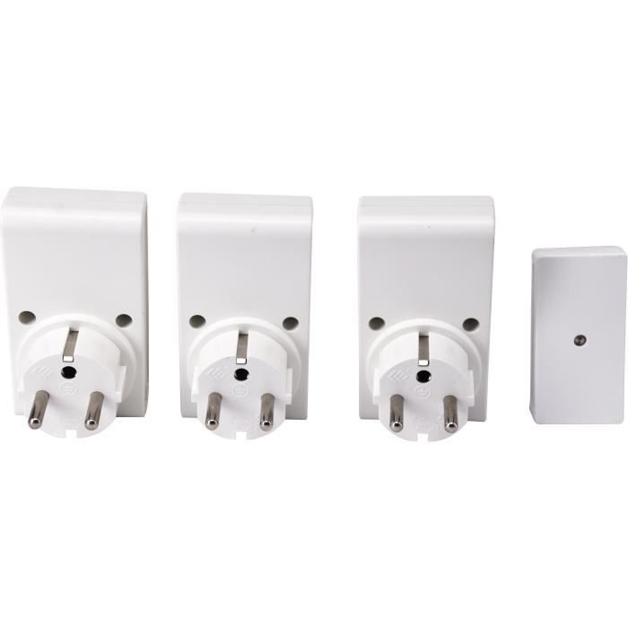 Kit 3 remote-controlled sockets + Remote control - GAO - 230 V - White
