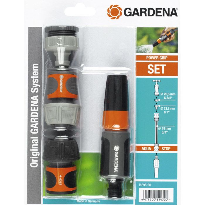 Gardena Basic necessary 20/27 - Adapted Ø19mm pipe - Original compatibility Gardena System - Complete - 2 -year warranty