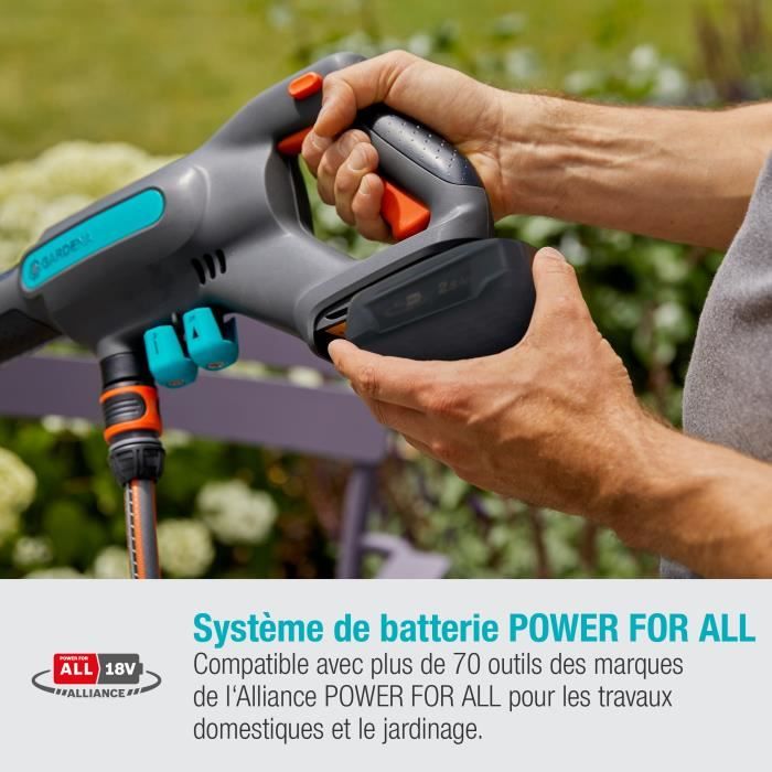 Average cleaner Pressure Gardena Aquaclean 24/18V P4A - 18V battery supplied - Full kit (14800-20)
