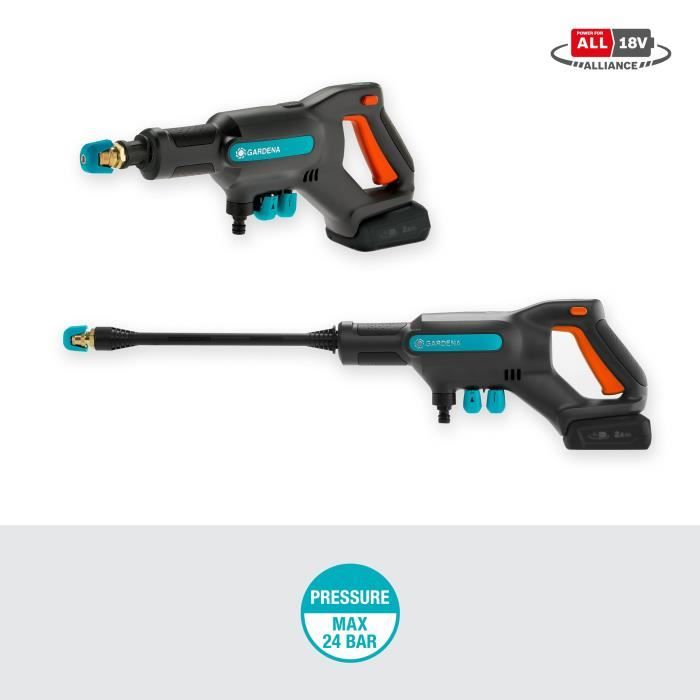 Average cleaner Pressure Gardena Aquaclean 24/18V P4A - 18V battery supplied - Full kit (14800-20)