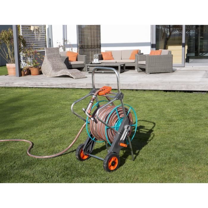Gardena Metal Dévidoir On wheels 100-High stability-Max 100m length-adapted Large garden-5 years warranty (2674-20)