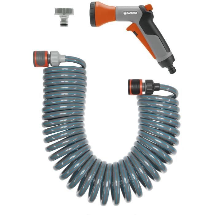 Flexible wardrobe Gardena-length 10m-Ø9mm-Small space watering-Complete kit with fittings-5 years warranty (4647-20)
