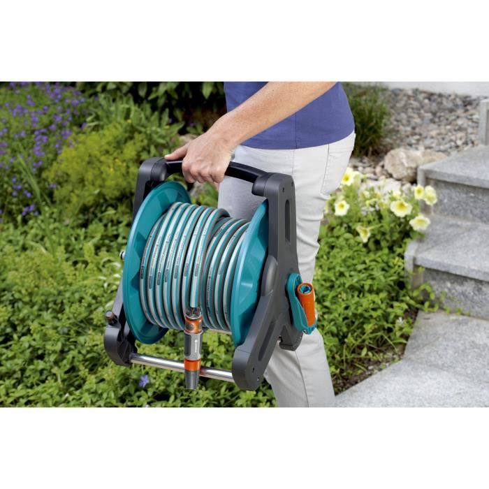 Gardena Dévidoir Classic 50-Compact structure-Folding crank-For small gardens-Anti gout-5 years warranty (8007-20)