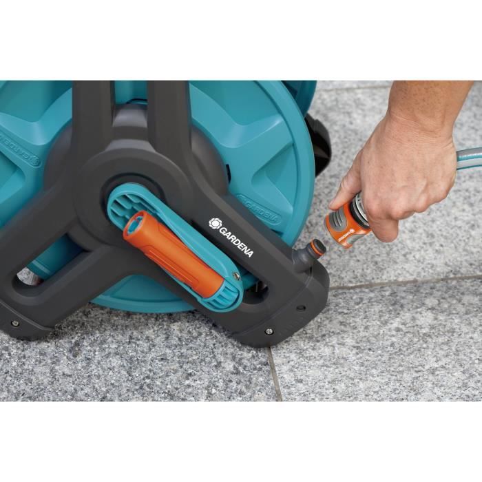Gardena Dévidoir Classic 50-Compact structure-Folding crank-For small gardens-Anti gout-5 years warranty (8007-20)