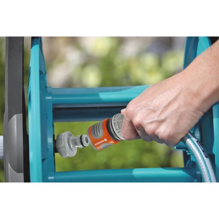 Gardena Dévidoir Classic 50-Compact structure-Folding crank-For small gardens-Anti gout-5 years warranty (8007-20)