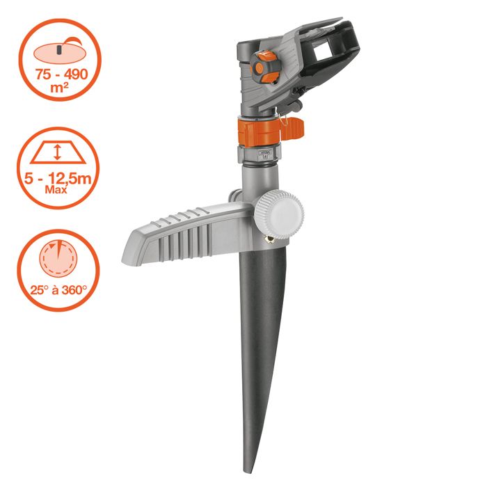 GARDENA DROWN-CANON SUR PIC COMFORT-Adjustable range 12.5m max-Max 490m² surface-XL garden-5 years warranty (8141-20)