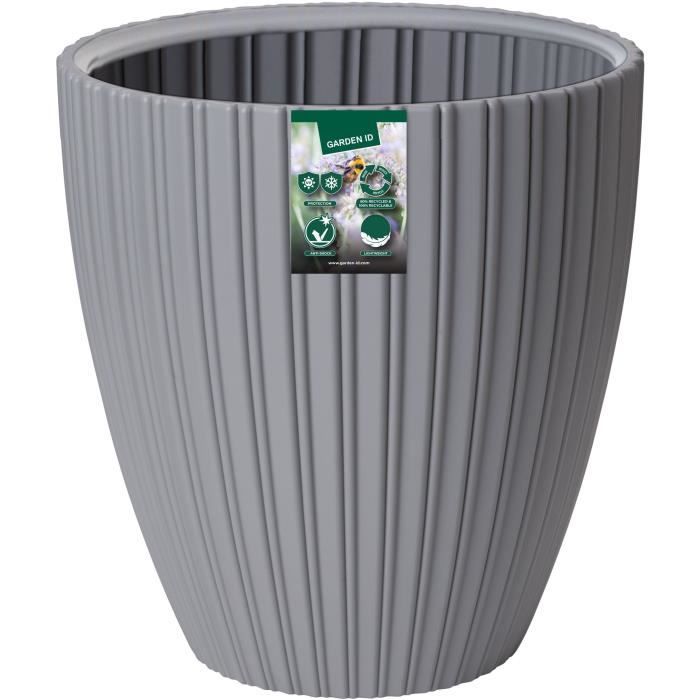 Flowerpot - Garden ID - Fancy - 40 x 42 cm - For garden, balconies or interiors - Light grey