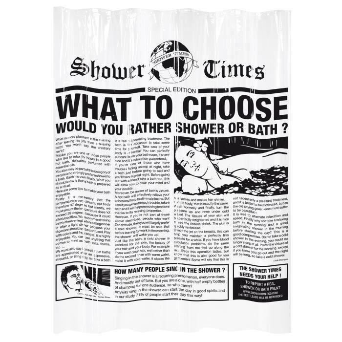 GELCO shower curtain Gazette 180 x 200 cm black