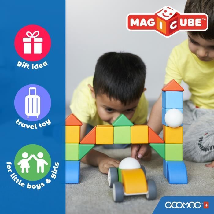 Magnetic Blocks - GEOMAG - Magicube 060 - 6 pieces - Stackable - Recycled plastic