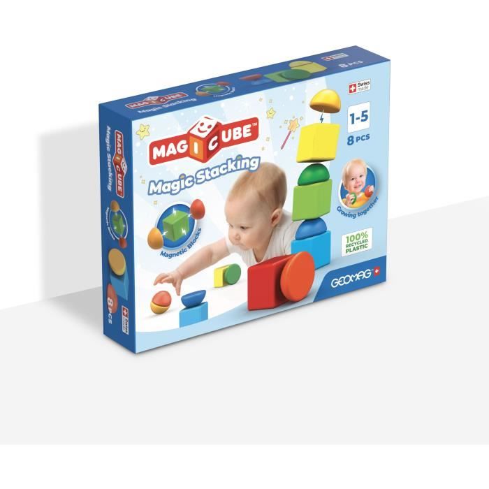 Magnetic Blocks - GEOMAG - Magicube 061 - 8 pieces - Stackable - Recycled plastic