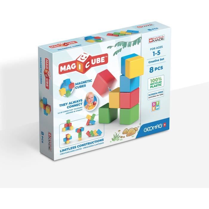 Magnetic Construction Set - GEOMAG - Magicube Recycled Creative Set - 8 pieces - Recycled plastic - From 1 year old