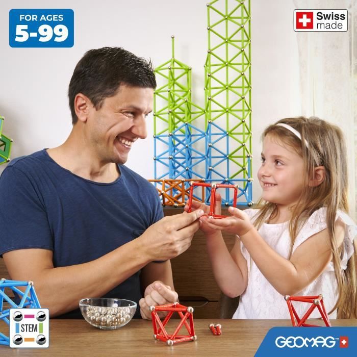 Magnetic Construction Set - GEOMAG - Classic Recycled Magnetic Geometry 24 pieces - Geometry - 3D - Educational