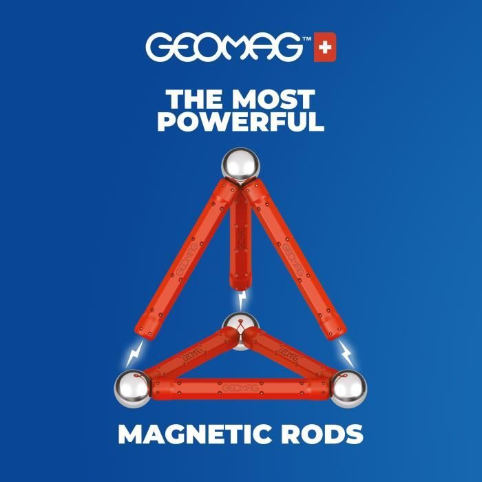 Magnetic Construction Set - GEOMAG - Classic Recycled Magnetic Geometry 24 pieces - Geometry - 3D - Educational