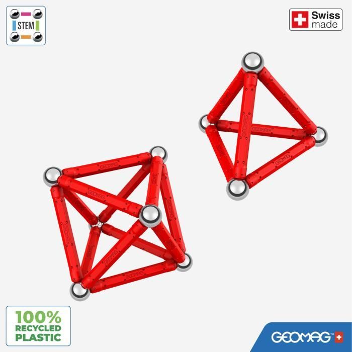 Magnetic Construction Set - GEOMAG - Classic Recycled Magnetic Geometry 24 pieces - Geometry - 3D - Educational