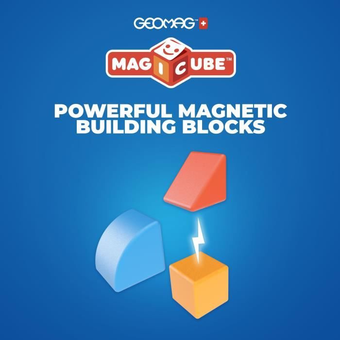 Magnetic Blocks - GEOMAG - Magicube Blocks & Cards - 16 pieces - Educational - Recycled plastic