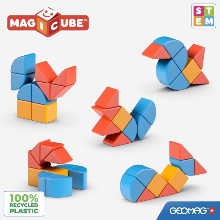 Magnetic Blocks - GEOMAG - Magicube Blocks & Cards - 16 pieces - Educational - Recycled plastic