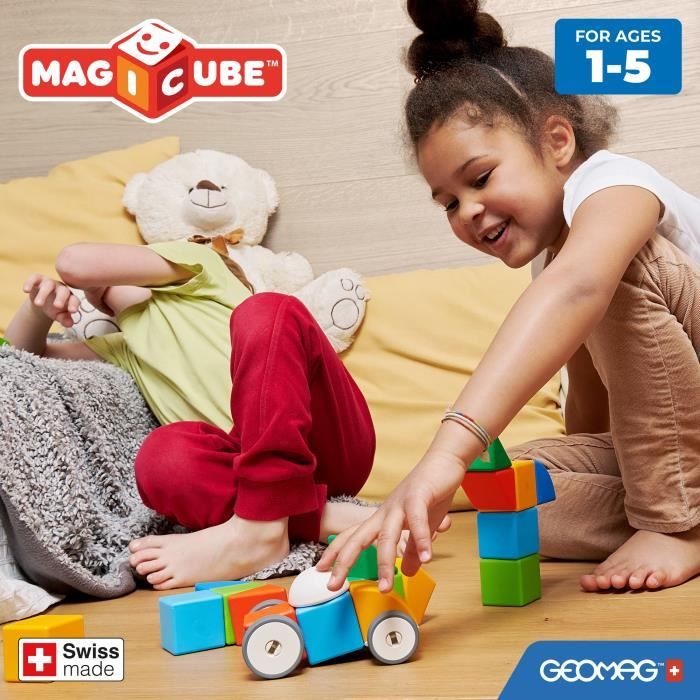 Magnetic Blocks - GEOMAG - Magicube 308 - 10 pieces - Various shapes - Vehicles - Recycled plastic