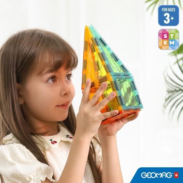 Magnetic tiles - GEOMAG - Tiles Gems 4100 - 16 pieces - Geometric shapes - Crystal effect