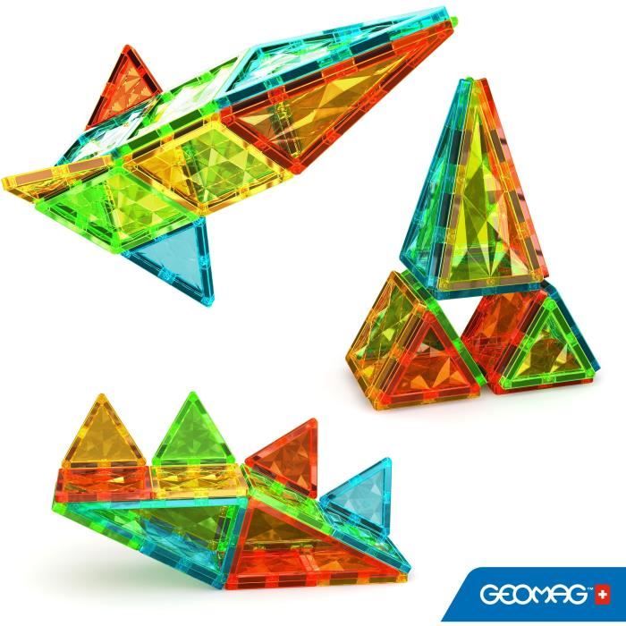 Magnetic tiles - GEOMAG - Tiles Gems 4100 - 16 pieces - Geometric shapes - Crystal effect