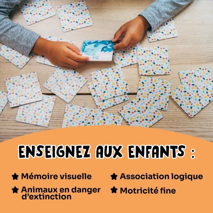 Educational games - GEOMAG - Ecologic Memo Animals at Risk - Memory game - Endangered animals - Baby/parent association