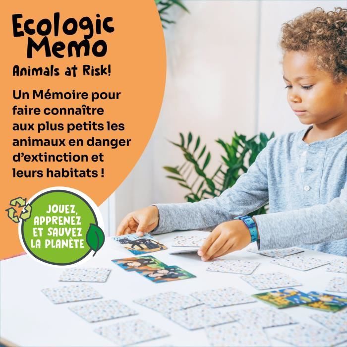 Educational games - GEOMAG - Ecologic Memo Animals at Risk - Memory game - Endangered animals - Baby/parent association