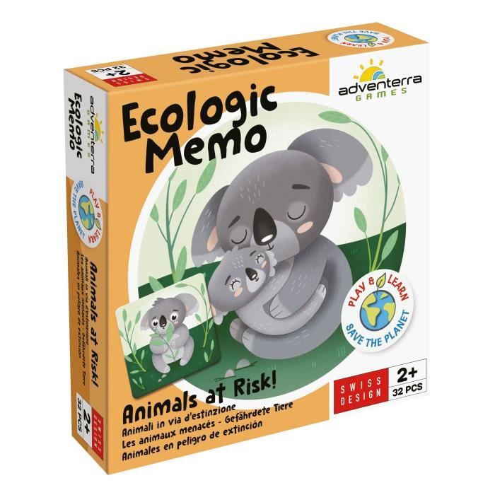 Educational games - GEOMAG - Ecologic Memo Animals at Risk - Memory game - Endangered animals - Baby/parent association