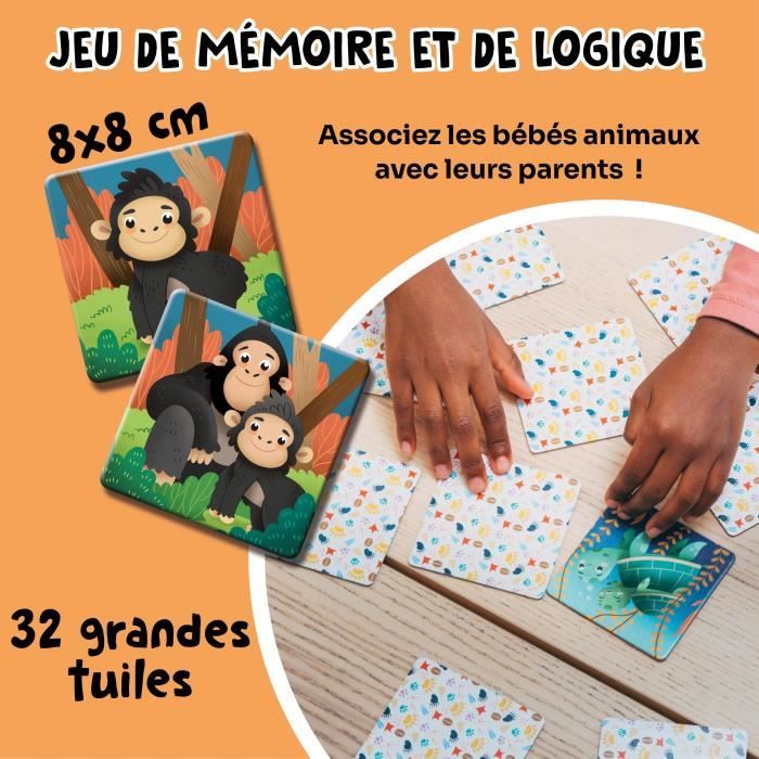 Educational games - GEOMAG - Ecologic Memo Animals at Risk - Memory game - Endangered animals - Baby/parent association
