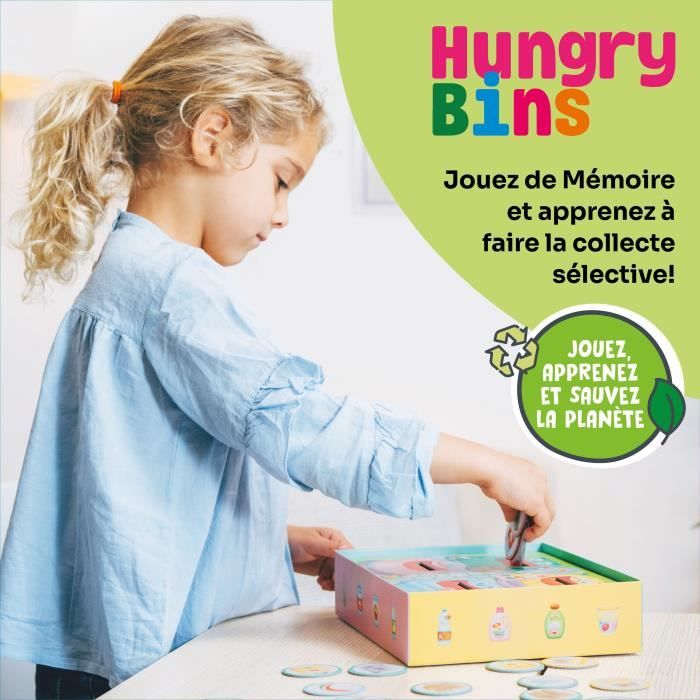 Educational games - GEOMAG - Hungry Bins - Selective sorting - Learning about waste - Association by color