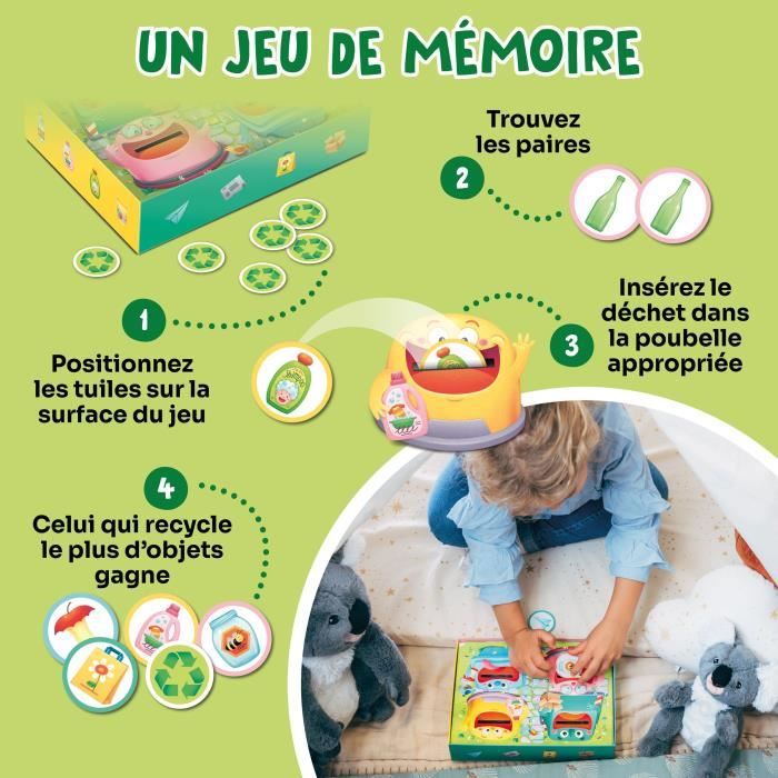 Educational games - GEOMAG - Hungry Bins - Selective sorting - Learning about waste - Association by color