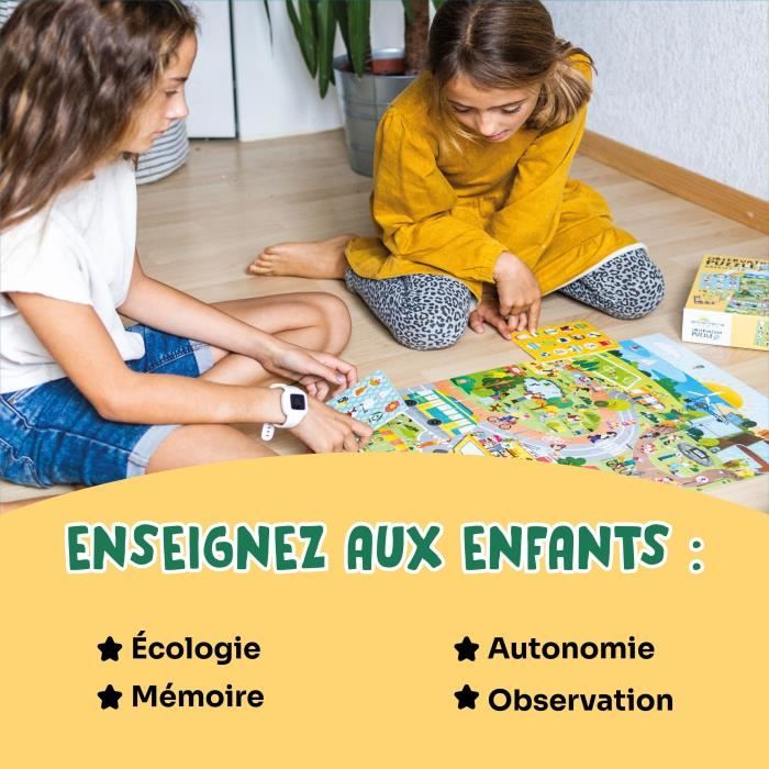 Educational games - GEOMAG - Observation Puzzle Green City - Ecological puzzle - Discovery of sustainable cities - Poster included