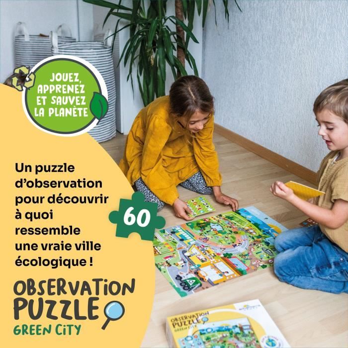 Educational games - GEOMAG - Observation Puzzle Green City - Ecological puzzle - Discovery of sustainable cities - Poster included