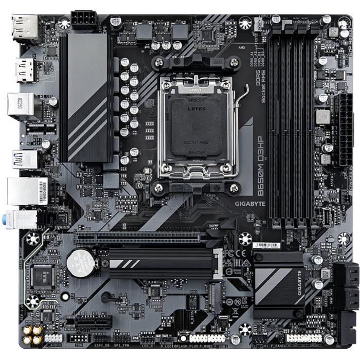 Carte mere - GIGABYTE - B650M D3HP - Socket AM5 - DDR5 jusqu'a 7600 MHz - 2.5 GbE LAN