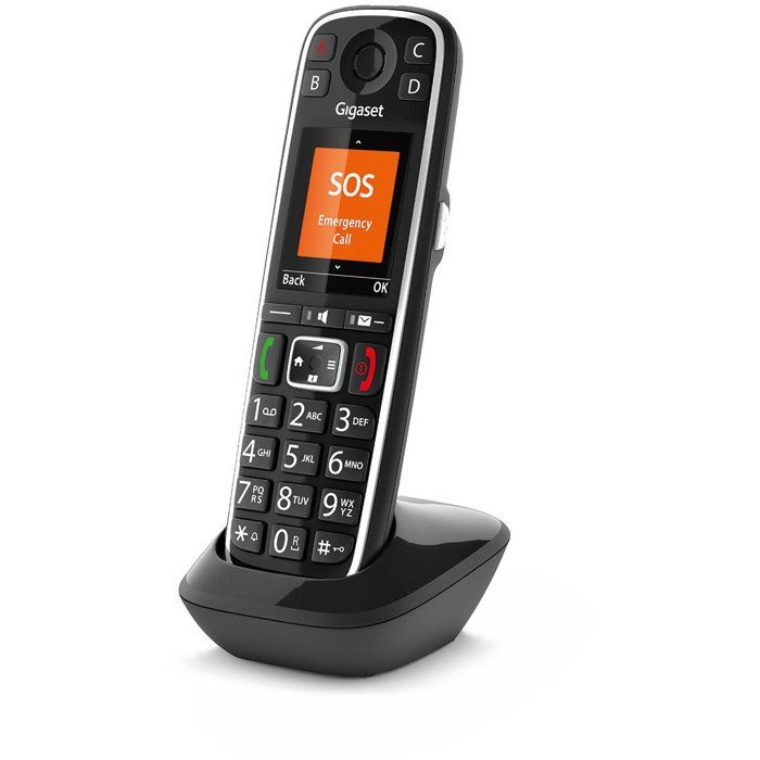 Gigaset E720HX Cordless Phone - Black - 200 Entries - SMS - Bluetooth 4.2 HSP and HFP Compatible