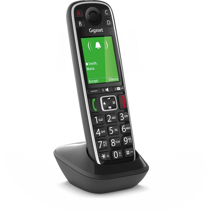 Gigaset E720HX Cordless Phone - Black - 200 Entries - SMS - Bluetooth 4.2 HSP and HFP Compatible