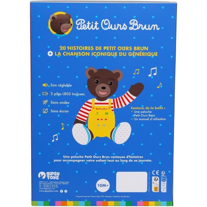 Talking Musical Plush Toy - Gipsy Toys - Little Brown Bear - Story Teller - 28 cm  Brown Yellow Red
