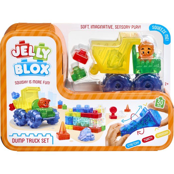 Jelly Blox Dump Truck - sensory blocks - GOLIATH - construction vehicle - ages 6 months and up