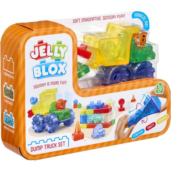 Jelly Blox Dump Truck - sensory blocks - GOLIATH - construction vehicle - ages 6 months and up