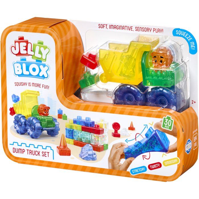 Jelly Blox Dump Truck - sensory blocks - GOLIATH - construction vehicle - ages 6 months and up