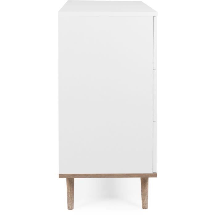 Göteborg chest of drawers - 3 drawers - White Sonoma oak decor - Scandinavian - L 79.8 x D 40 x H 86.5 cm