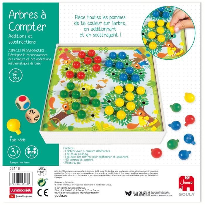 Educational game - GOULA - Counting trees - Wooden apples and dice