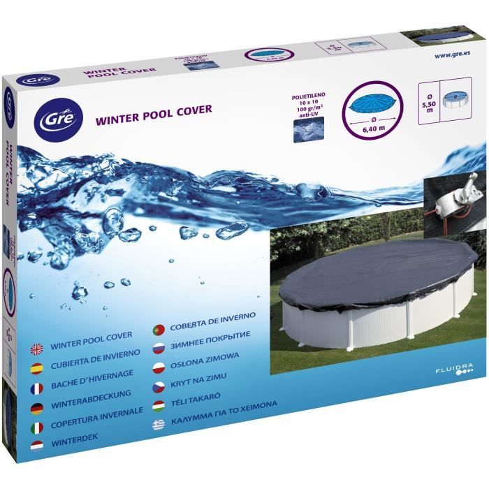Gre winter tarpaulin 180g /m² - For Ø4 /4.6 m swimming pool