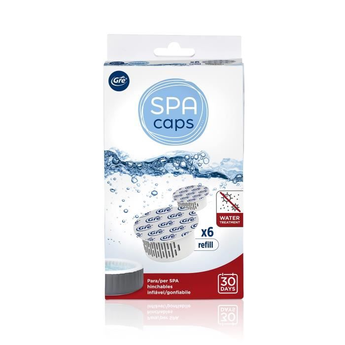 GRE SPA CAPS refills for inflatable spa disinfection - Chlorine-free - 6 capsules
