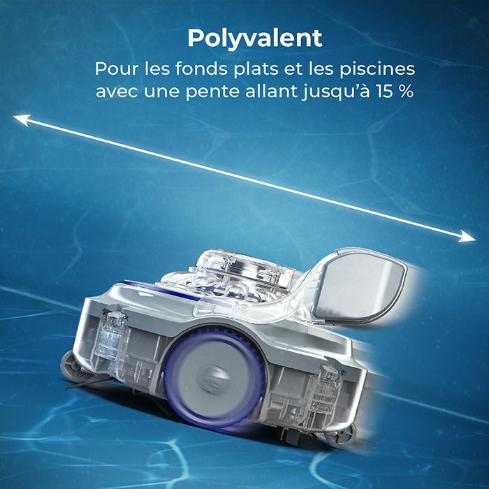 GRE - Rechargeable and cordless battery robot for above-ground and in-ground pools up to 12 x 5 m
