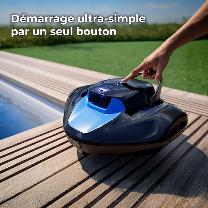 Robot de piscine - GRE - Moovo TM 90 - a batterie - Piscines hors-sol - Jusqu'a 9 m de longueur/80 m² - Autonomie 90 min - 2 L