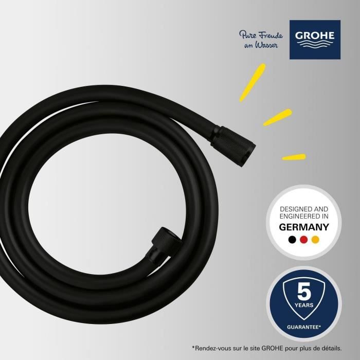 Shower hose - GROHE - 287412432 - 1.5 m - VitalioFlex Trend - Matt Black