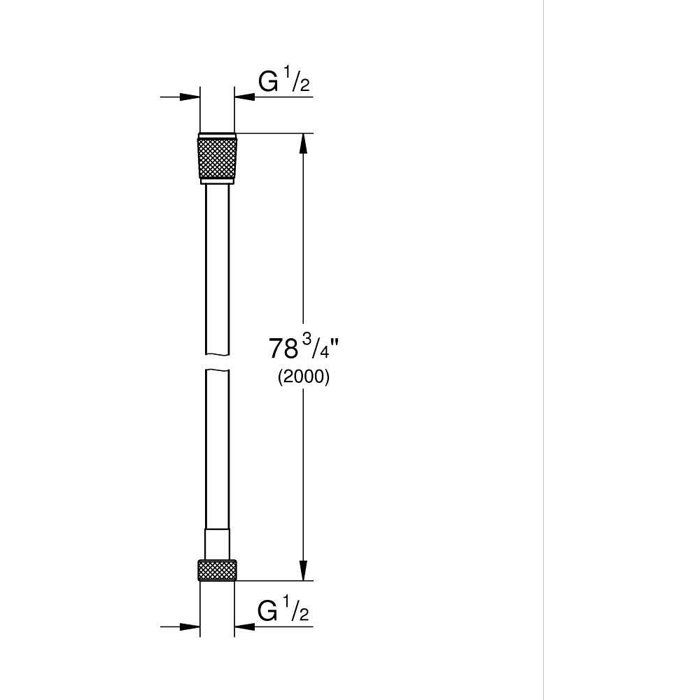 Shower hose - GROHE VitalioFlex 27507001 - 2m - Anti-kink - Anti-twist - Universal connection - Smooth surface - Chrome